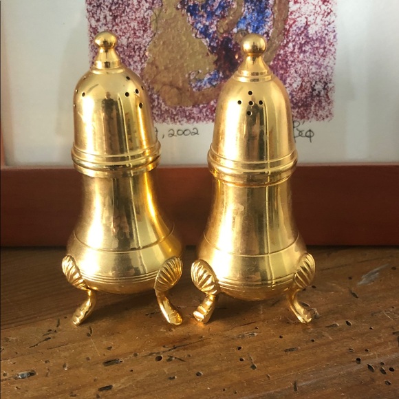 Vintage Other - VINTAGE SALT & PEPPER SET 24k GOLD ELECTROPLATED